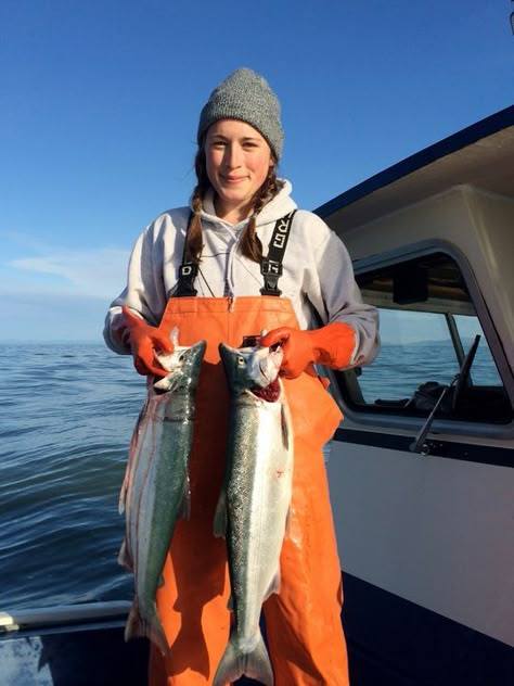 Women Fishermen in Alaska: "It's a Small but Incredibly Strong Pocket of Amazing Women Up Here" Female Fisherman, Fisherman Outfit, Confirmation Bias, Commercial Fishing, Alaskan Salmon, Pvc Hose, King Salmon, Workforce Development, Fishing Girls