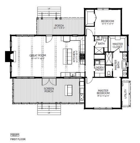 Hawthorn Cottage — Lake & Land Studio T Shaped House Plans, Bunkhouse Cabin, Lake Cottage House Plans, Lake Cabin Plans, Modern Cottage Design, Camp Plans, Cabin Projects, Small Lake Houses, Vaulted Great Room