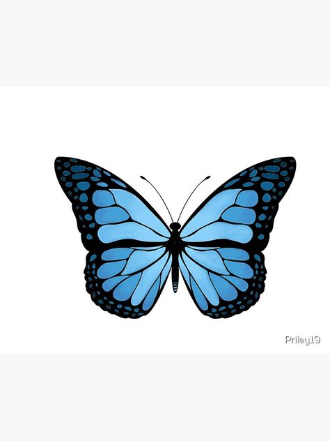 Blue Butterfly Tattoo Men, Blue Butterfly Tattoo Designs, Butterfly Painting Aesthetic, Lil Tattoo, Blue Butterfly Painting, Sky Blue Butterfly, Blue Butterfly Sticker, Moms Tattoo, Mens Butterfly Tattoo