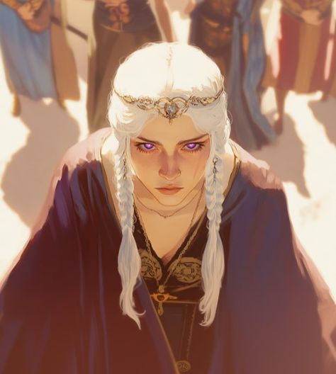 𓅃 Rhaegar And Rhaenys, House Dayne Art, House Of The Dragon Concept Art, Hotd Dragon Ocs, Got Dragon Oc, White Hair Fanart, Targaryen Braids, House Of The Dragon Art, Targaryen Girl