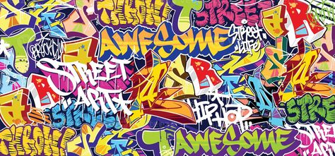 Colorful Graffiti Wall Art Background Street Art Hip-Hop Urban Vector Illustration Background. Seamless amazing graffiti art background Graffiti Art Background, Wall Art Background, Hiphop Graffiti, Hip Hop Wallpaper, Colorful Graffiti, Graffiti Tattoo, Urban Graffiti, Drawing Wallpaper, Graffiti Murals