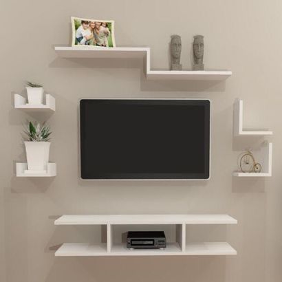 Modern Tv Wall Units For Hall Simple, Hall Room Design, Bedroom Tv Wall, Tv Unit Furniture Design, Modern Tv Wall Units, Tv Cabinet Design, Tv Unit Interior Design, Home Decor Shelves, Living Room Tv Unit Designs