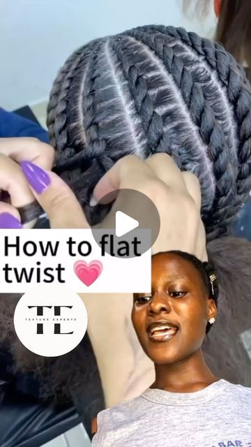 Textured Hair Education on Instagram: "Flat Twist ✨

🎥 @exceptional_hairs" Quick Flat Twist Hairstyles, Flat Twist Cornrows Natural Hair, Cute Easy Cornrow Hairstyles, Flat Twist Styles For Kids, 2 Strand Flat Twist Styles Natural, Flat Twist Into Bun, Quick Twist Out Natural Hair, Flat Twist Hairstyles With Extensions, Flat Twist Low Bun Natural Hair