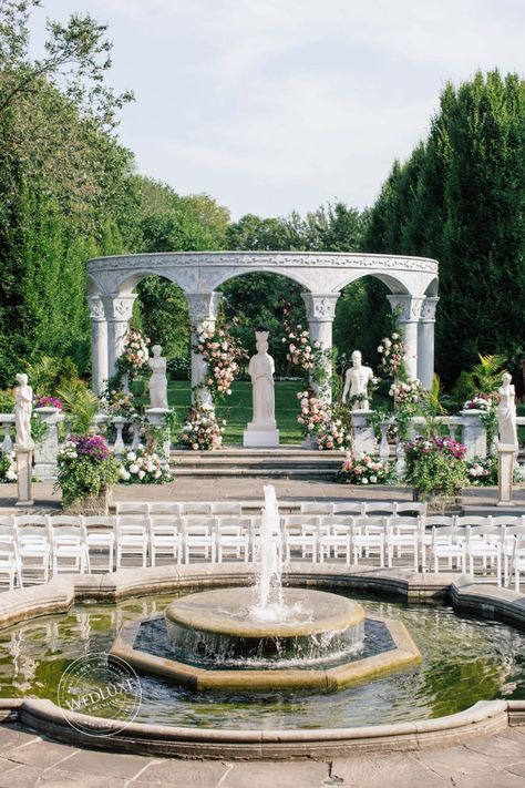 Greek Garden - WedLuxe Magazine  #outdoorceremony #outdoorwedding #ancientgreekweddingtheme #floralarch #ceremonyarch weddinginspo Greek Garden Design, Greek Garden Wedding, Ancient Greek Garden, Greek Garden, Roman Garden, Tattoo Plant, Coral Garden, التصميم الخارجي للمنزل, Rental Decorating