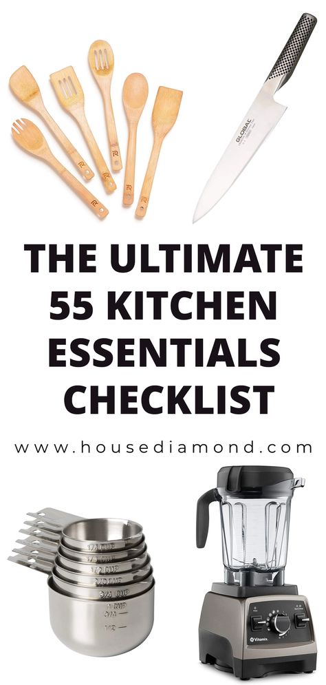 kitchen essentials List Of Things Needed In Kitchen, List Of Kitchen Items, Necessary Kitchen Items, First Time Kitchen Essentials, Kitchen Stock List, New Kitchen Checklist, Best Kitchen Accessories, Kitchen Registry Checklist, Kitchen Necessities List Apartment