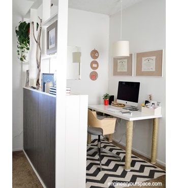 How to make a room divider Productive Home Office, Office Room Dividers, Office Dividers, Outfit Office, Small Home Offices, Office Nook, Ikea Home, Craft Room Office, Home Office Space