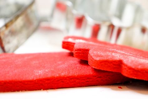 Red Velvet Sugar Cookies Recipe, Red Velvet Roll, Roll Out Cookies, Roll Out Sugar Cookies, Coconut Icing, Chemical Reaction, Flavored Sugar, Sugar Cookie Recipe, Baking Company