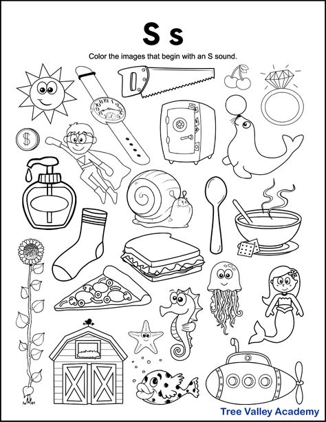 A free printable letter S alphabet coloring page for kindergarten. Students will need to color the images whose initial sound is an /s/ sound. The letter S beginning sound worksheet is free to download and print. Pdf includes answers. Letter Sounds Worksheets Free, Letter T Worksheets Kindergarten, T Worksheet, Letter Sounds Worksheets, Preschool Letter S, Letter T Activities, Letter S Activities, Letter S Worksheets, Homeschooling Kindergarten