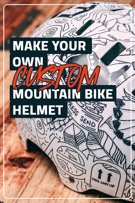 Custom Mtb Helmet, Painted Bike Helmet, Motorcycle Helmets Diy, Custom Bike Helmets, Custom Helmet Paint, Bike Helmet Design, Mtb Helmet, Biking Gear, Paint Bike