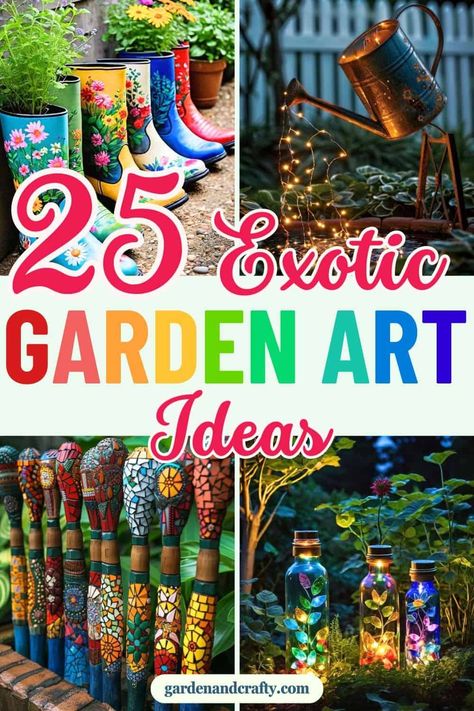 Garden Art Crafts Diy, Diy Outdoor Sculpture Ideas, Diy Outdoor Wall Art Ideas, Easy Diy Garden Decor Ideas, Yard Sculptures Diy, Garden Totem Poles Diy Yard Art, Garden Crafts Diy Yard Art, Diy Garden Sculpture Ideas, Diy Yard Art From Junk