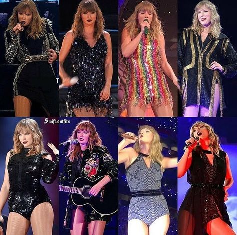 Her Reputation tour outfits! Taylor Rep Outfits, Reputation Tour Outfits Taylor Swift, All Reputation Tour Outfits, Taylor Swift Costumes Reputation, Rep Stadium Tour Outfits, Taylor Swift Costume Ideas Reputation, Taylor Eras Costume, Reputation Style Outfit, Taylor Swift Rep Tour Outfits