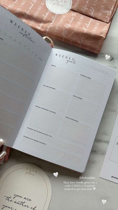 The Head Plan Journal🤍   #journal #journaling #theheadplan #goals #aesthetic #wellness The Head Plan Journal, Mind Your Business Planner, Plan Journal, October Morning, Aesthetic Wellness, Instagram Story Ads, Goals Aesthetic, Wellness Journal, Peaceful Mind