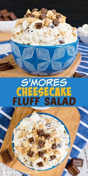 Fall Fluff Desserts, Pudding Salad Recipes, Sweet Side Dishes, Cheesecake Fluff Salad, Smores Cheesecake, Fluff Salads, Dessert Salad Recipes, Cheesecake Fluff, Fluff Salad Recipes