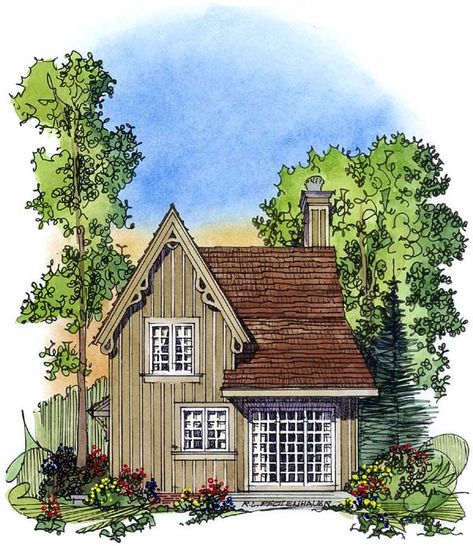 House Plans Vintage, Gothic House Plans, Victorian House Plan, Gothic Cottage, Victorian House Plans, Victorian Style House, House Planning, Small Cottage Homes, 2 Bedroom House Plans