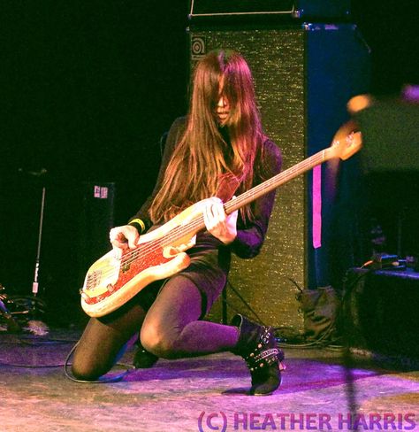 Paz Lenchantin, Bass player for The Pixies, A Perfect Circle and The Entrance Band, pictured above in 2010 at the Jam for Ron Asheton, Hollywood CA Ron Asheton, Paz Lenchantin, Kim Shattuck, Dangerous Women, Arte Punk, Bass Players, Perfect Circle, Guitar Girl, Female Pose Reference