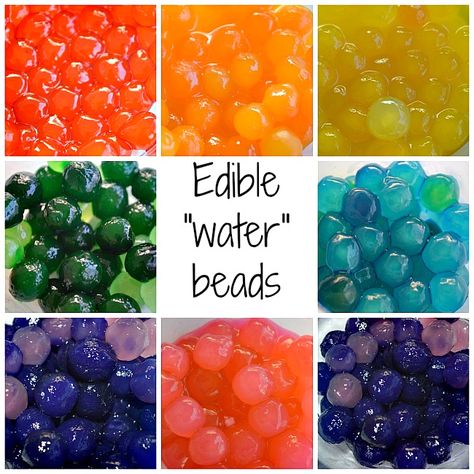 Sensory Activities : Edible "water" beads using Boba tea tapioca balls. This is brilliant! Edible Water Beads, Boba Balls, Edible Sensory, Sensory Play Recipes, Boba Pearls, Sensory Ideas, Sensory Activity, Tapioca Pearls, Safe Water