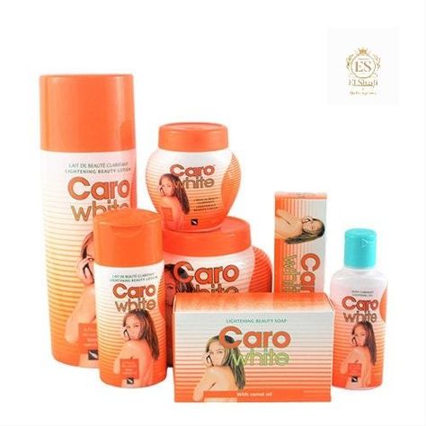 Caro White package is a formula rich in B-carotene and vitamin A and E in order to make your skin light, manageable, and satin-smooth. Its components and active principles are specifically analyzed to deep-nourish your skin, protect it and give you a feeling of well-being. Best Lightening Cream, Caro White, Bleaching Cream, Skin Lightening Cream, Skin Care Packaging, Lightening Creams, Skin Care System, Beauty Packaging, Whitening Cream