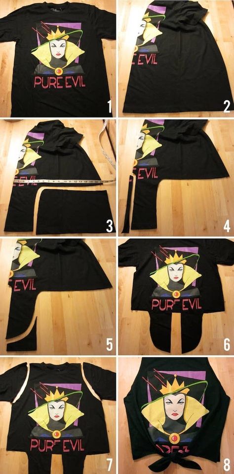 14 Cute DIYs To Make An Old Band T-Shirt Cool Again Diy Crop Top, Shirt Tutorial, Scene Girl, Diy Clothes Refashion, Diy Tie, Diy Vetement, Shirt Diy, Diy Fashion Clothing, Summer Crop Tops