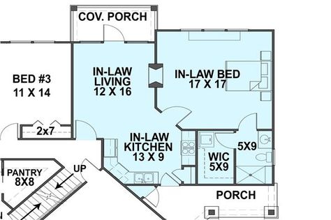 Mother-in-Law House Plans | The Plan ... Suite Floor Plan, Mother In Law Suite, Mother In Law Apartment, Brick House Plans, Large House Plans, Inlaw Suite, Porch Kitchen, In Law House, Open Floor House Plans