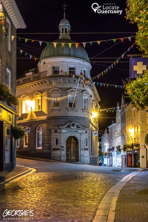 All quiet on the streets of St Peter Port tonight. Is that Colin Falla's saxophone I can faintly hear emanating from a bar somewhere in the distance? #LocateGuernsey Link to the whole collection of 'Georgie's Guernsey':-http://chrisgeorge.dphoto.com/#/album/4daaes Picture Ref: 14_09_17 — in Guernsey. Guernsey Aesthetic, Jar Aesthetic, Guernsey Channel Islands, Guernsey Island, English Village, St Peter, Channel Islands, Travel Europe, A Bar