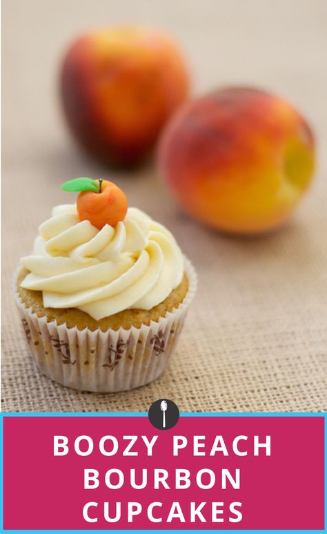 Peach Bourbon Cupcakes, Sweet Tea Cupcakes, Food With Alcohol In It Recipes, Booze Cupcakes Recipes, Alcoholic Cupcakes Recipes, Savory Cupcake Recipes, Boozy Cupcakes With Pipettes, Cupcakes With Liquor, Baking With Alcohol