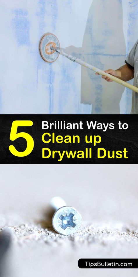 After sanding a joint compound, fine dust particles land on the floor and baseboards. To clean up drywall, utilize a shop vac, damp cloth, and a box fan. After you remodel, vacuuming is one of the best ways to remove dust. #howto #clean #drywall #dust Cleaning Concrete Floors, Sanding Tips, Hanging Drywall, Sand Floor, Sheet Rock, Drywall Mud, Cleaning Wood Floors, Cleaning Advice, Washing Walls