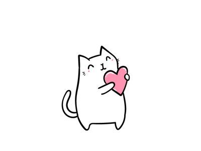 Cat with heart Cute Heart Drawings, Cat With Heart, Heart Drawings, Heart Animals, Simple Cat Drawing, Animals Drawing, Heart Doodle, Cute Cat Illustration, Drawing Animals