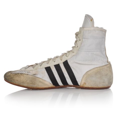 Freddie Mercury’s worn Adidas high-top sneakers, 1980s | Freddie Mercury: A World of His Own | The Evening Sale | 2023 | Sotheby's Freddie Mercury Shoes, Funky Clothing, Adidas High, Adidas High Tops, Freddy Mercury, Funky Outfits, Black Felt, Freddie Mercury, A World