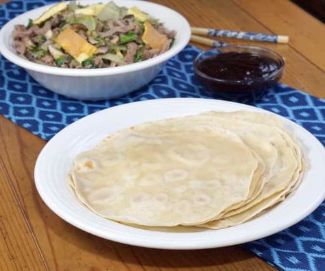 Moo Shu Pancakes, Mandarin Pancakes, Peking Duck Recipe, Moo Shu Pork, Duck Pancakes, Moo Shu, Make Pancakes, Authentic Chinese Recipes, Peking Duck