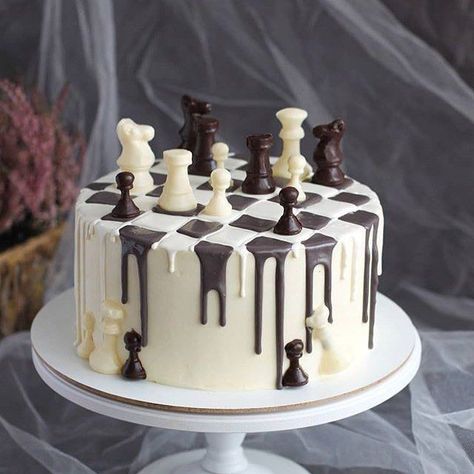 Chess Cake, Birthday Baking, Crazy Cakes, Drip Cakes, Fancy Cakes, Piece Of Cakes, Cake Creations, Pretty Cakes, Creative Cakes