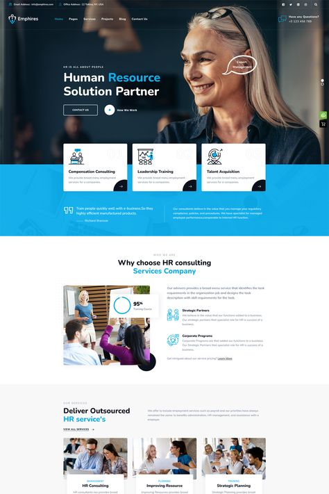 Emphires is a WordPress theme designed specifically for human resources and recruiting agencies. It provides a range of features and design elements to create a professional and user-friendly website for showcasing job listings, recruiting services, and attracting candidates and clients. Hr Website Design, Human Resources Ideas, Agency Website Design, Corporate Id, Gui Design, Professional Website Design, Website Ideas, Creative Web Design, Web Ui Design