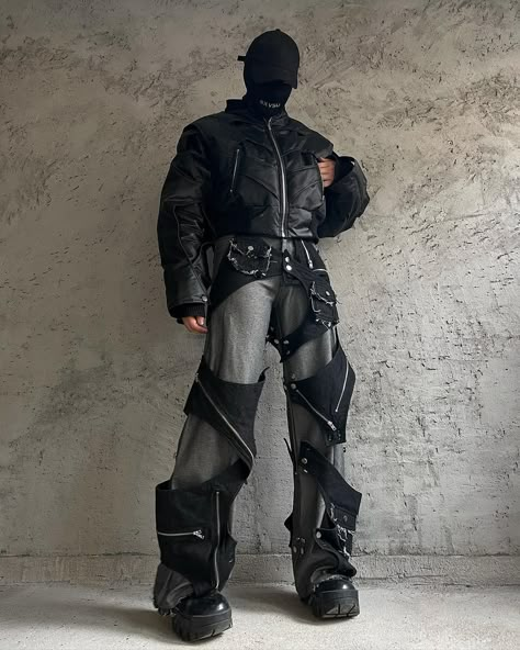 0016 now online on our website | Instagram Rave Aesthetic Outfit, Maquillaje Dark, Emo Male Fashion, Emo Male, Outfits Character Design, Space Aesthetics, Avant Garde Outfit, Rave Outfit Ideas, Techno Outfit