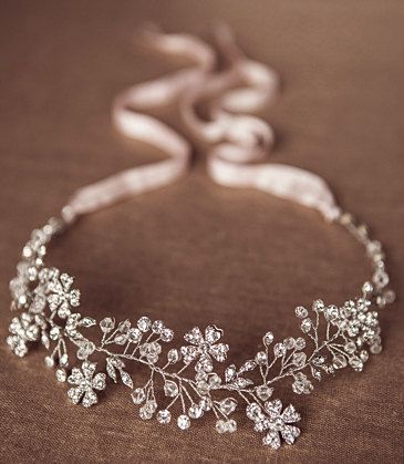 Bohemian Sliver Flower Halo headpiece, Rhinestone Wedding hair piece, Crystal… Manset Lengan, Flower Halo, Bridal Headpiece, Style Advice, Bridal Headpieces, Bride Hairstyles, Bridal Hair Accessories, Wedding Looks, Wedding Hair Accessories