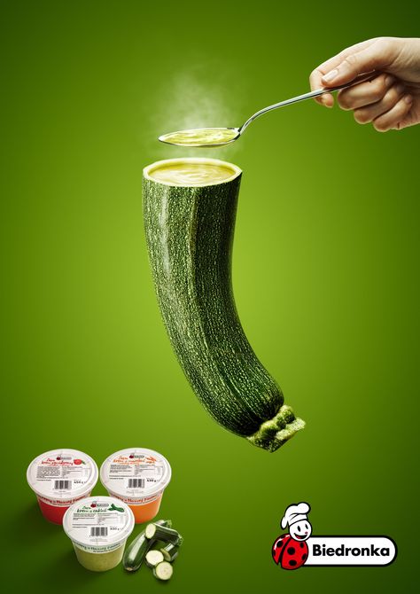 Biedronka: Zucchini Clever Advertising, 광고 디자인, Ad Of The World, Creative Advertising Design, March Month, Publicidad Creativa, Food Graphic Design, Food Poster Design, Guerilla Marketing