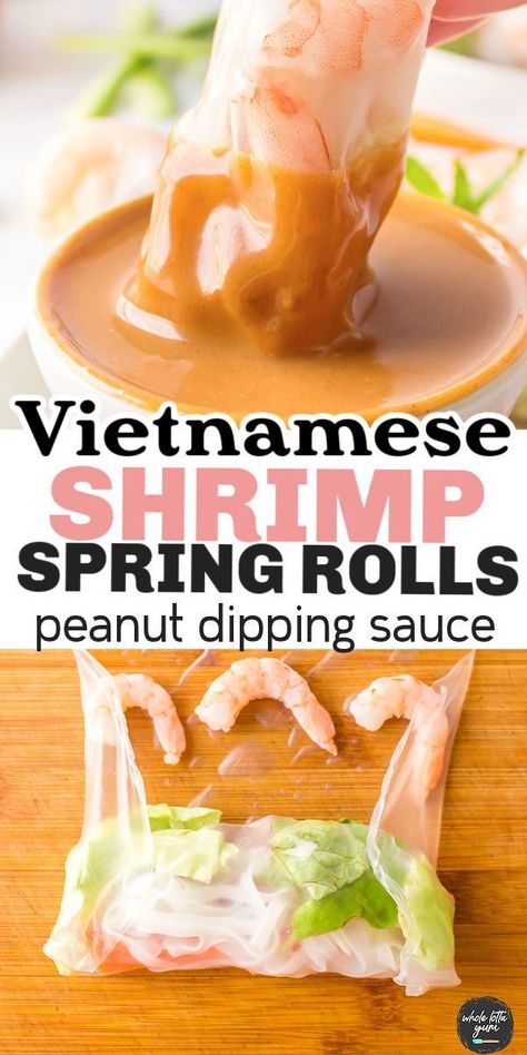 Spring Rolls With Shrimp, Spring Roll Peanut Sauce, Spring Rolls Recipe Shrimp, Spring Roll Dipping Sauce, Peanut Butter Dipping Sauce, Fresh Spring Rolls Recipe, Easy Spring Rolls, Healthy Spring Rolls, Vietnamese Shrimp