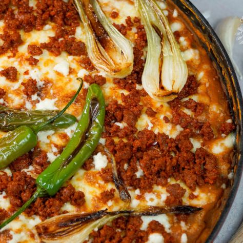 Chorizo And Refried Beans, Chorizo Refried Beans Recipe, Chorizo Refried Beans, Refried Beans With Chorizo, Beans With Chorizo, Wow Reaction, Chihuahua Cheese, Mexican Entrees, Chorizo Tacos