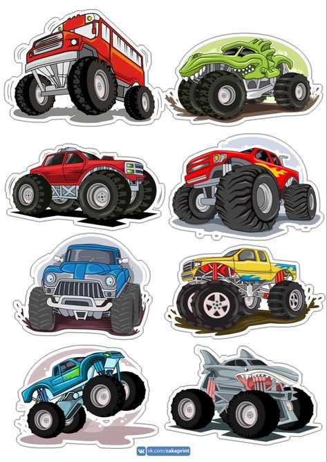 Monster Truck Cake Topper, Monster Jam Cake, Monster Truck Cookies, Monster Jam Birthday Party, Monster Truck Jam, Truck Cupcakes, Monster Jam Birthday, Monster Jam Party, Truck Theme Birthday