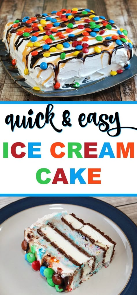 Homemade Ice Cream Cake Recipe, Easy Ice Cream Cake Recipe, Ice Cream Cake Recipe Homemade, Easy Homemade Ice Cream, Easy Ice Cream Cake, Homemade Ice Cream Cake, Cream Cake Recipe, Ice Cream Sandwich Cake, Ice Cream Cake Recipe