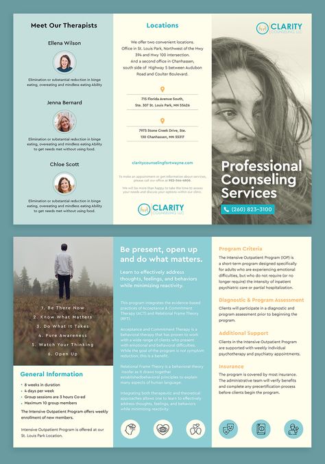 Designs | Counseling Center needs brochure | Brochure contest Private Practice Counseling, Free Social Media Templates, Psychology Notes, Brochure Inspiration, Pamphlet Design, Graphic Design Brochure, Business Poster, Self Branding, Counseling Psychology