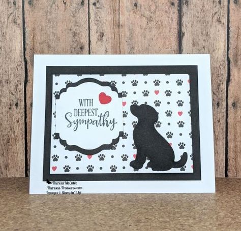 Pet Loss Sympathy Card, Stampin Up Pet Sympathy Cards Dogs, Pet Bereavement Cards, Stampin Up Dog Sympathy Card, Pet Sympathy Cards Dogs, Pet Sympathy Cards Handmade, Paper Cards Ideas, Dog Cards Handmade, Cat Cards Handmade