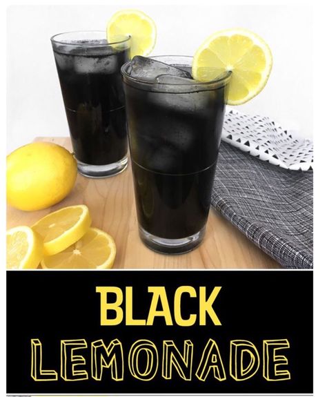 BLACK LEMONADE Charcoal Skull, Addams Family Theme Party, Black Lemonade, Halloween Food Dinner, 30th Birthday Themes, Kids Halloween Food, Halloween Drinks Alcohol, Party Food Buffet, Eggs Recipe