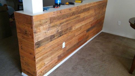 Pallet Half Wall Bars Wall & Door                                                                                                                                                                                 More Pony Wall Ideas, Half Wall Room Divider, Half Wall Ideas, Door Bars, Diy Kids Room, Kids Room Divider, Door Repurposed, Wall Bars, Door Photography