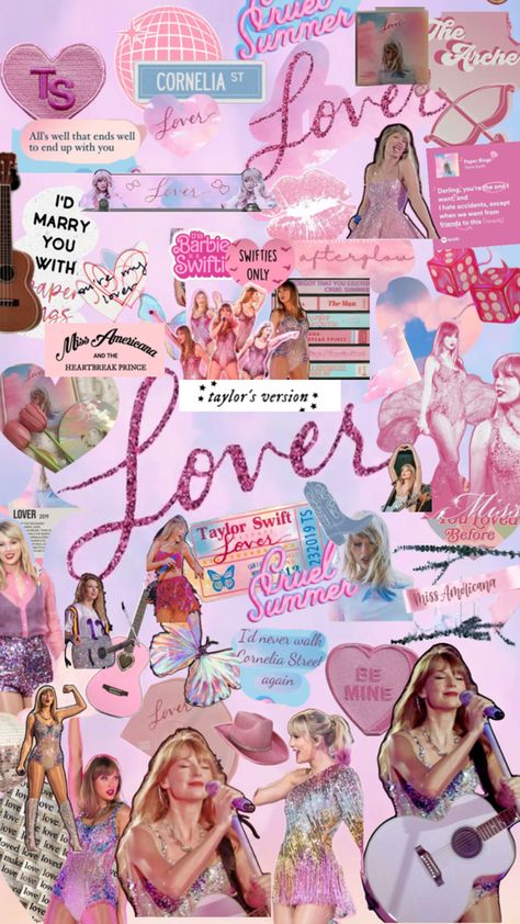 Taylor Swift Lover Collage, Hart Brake, Lover Collage, Taylor Swift Lover, Paper Ring, Miss America, Pink Love, Taylor Swift, Swift