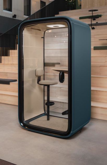 Framery - The Pioneering Soundproof Office Booths And Meeting Pods Pod Office, Business Capsule, Downtown Office, Vocal Booth, Office Booth, Phone Booth Office, Office Pods, Office Space Design, Office Cubicle