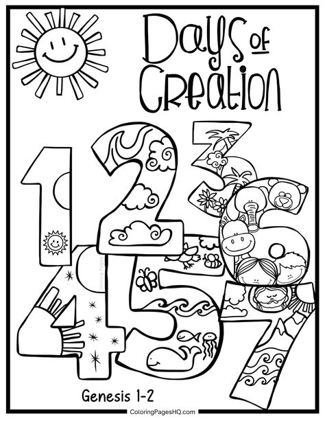 Days 1-7 Days of Creation coloring pages God Made The World Coloring Page, Days Of Creation Printable Free, Days Of Creation Crafts For Preschool, 7 Days Of Creation Printable Free, Creation Coloring Pages Printables Free, Days Of Creation Crafts For Kids, Creation Crafts For Preschool, Days Of Creation Coloring Pages, Days Of Creation Printable