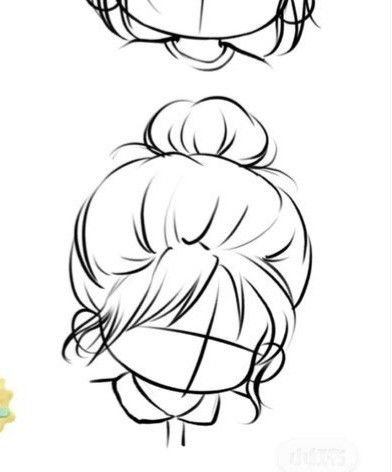 How To Draw Manga Step By Step, Easy Bangs Drawing, Buble Chat Design, Chibi Hair Tutorial, Drawing Bases Group Of 5, Chibi Hair Drawing, Chibi Hair Female, Chibi Sketch Hair, How To Draw Chibi Hair