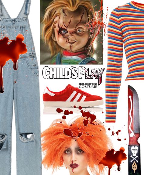 Halloween Costume Chucky, Chucky Outfit, Scary Chucky, Scary Couples Costumes, Casey Becker, Chucky Halloween Costume, Chucky Costume, Chucky Halloween, Cute Couple Halloween Costumes