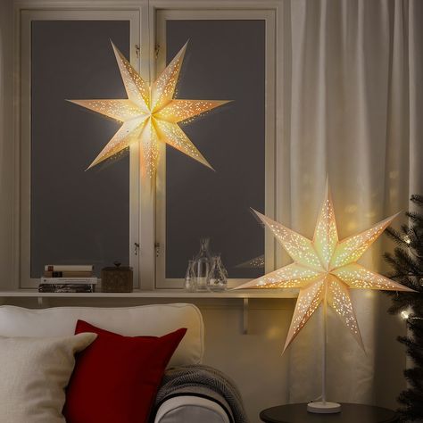 IKEA STRÅLA Lamp shade Ikea Strala, Ikea Christmas, Rustic Lamp Shades, Decorative Lamp Shades, Decor Ikea, Star Lamp, Lampe Decoration, Table Lamp Base, Ikea Family