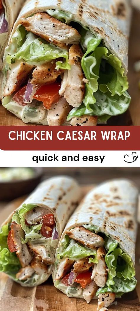 Chicken Caesar Wrap Chicken Caesar Wrap Recipe, Caesar Salad Wrap, Chicken Caesar Salad Wraps, Creamy Caesar Dressing, Caesar Wrap, Grilled Chicken Wraps, Juicy Grilled Chicken, Chicken Caesar Wrap, Caesar Chicken