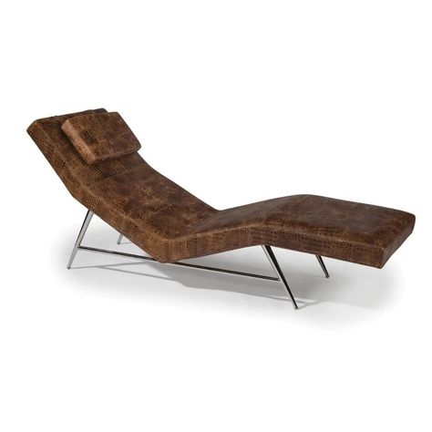 Thayer Coggin Milo Baughman Fred Chaise Lounge | Palette & Parlor | Modern Design Milo Baughman Chair, Wood Block Flooring, Mcm Living, Leather Chaise Lounge, Thayer Coggin, Unique Furniture Design, Modern Recliner, Leather Chaise, Milo Baughman